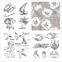 new 2021 stamps scrapbooking for paper make blossom girl seagull vacation background embossing frames card craft no cutting dies