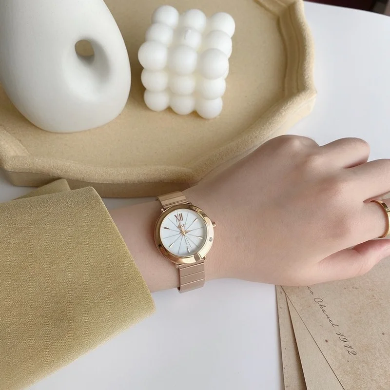 7Rings Trendy Style Minimal Elegant Watch For Woman Circular Simple Chic Niche Alloy Quartz Fashion Wristwatch For Female enlarge
