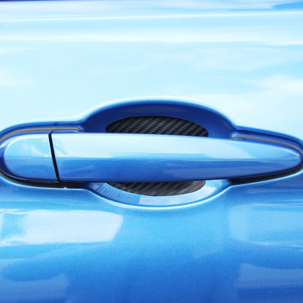 Наклейка на дверную ручку автомобиля защитная пленка из углеродного волокна