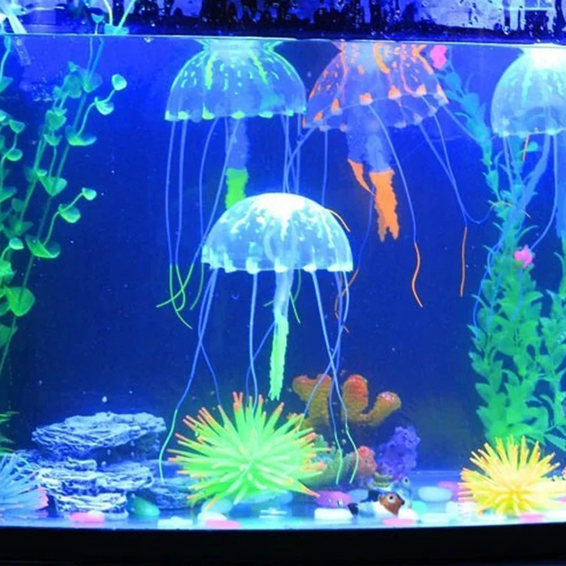 

Silicone Fish Simulation Ornaments Artificial Jellyfish Glowing Fish Tank Aquarium Decoration Aquarium Accessories Landscaping