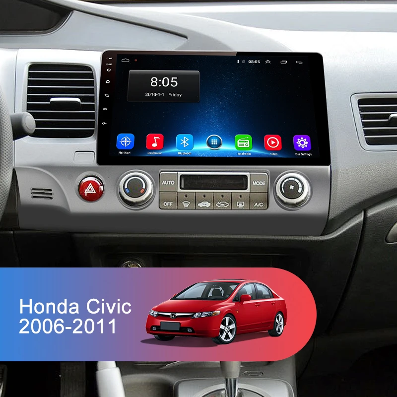 10 1 дюймов 2 Din Android 9 автомобильный радио мультимедиа 2DIN gps для Honda Civic 2006 2007 2008 2009 2010