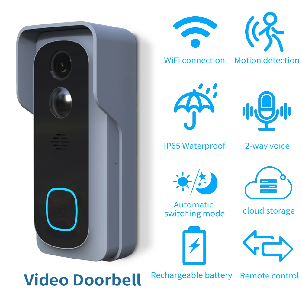 HD 1080P беспроводной Wifi Видео дверной Звонок IP безопасность умный аккумулятор камера интеллектуальное домашнее ночное видение PIR детектор движения