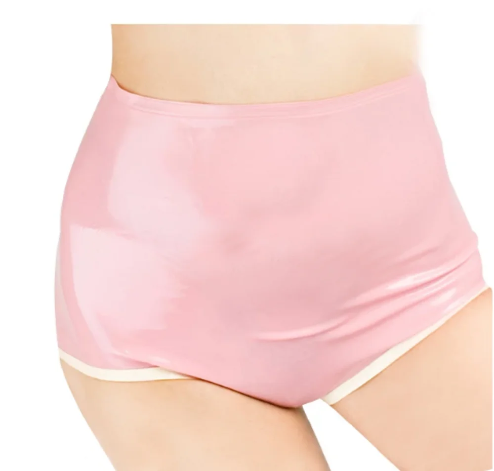 Women Flashing Sexy Panties Opaque Patent Leather Imitation Pants Shining Plus Size High Waist PVC Fetish Club Briefs | Тематическая