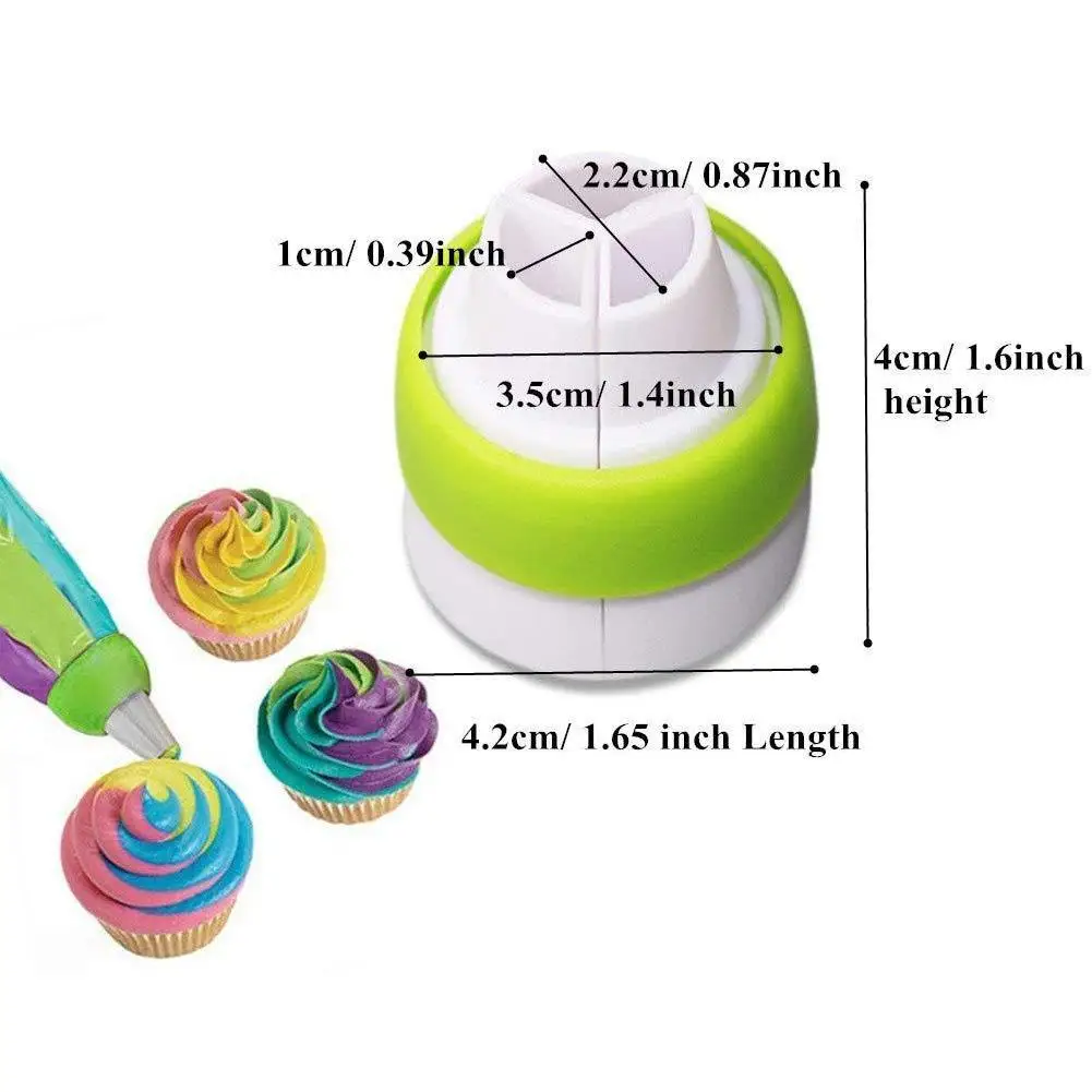 

3 Hole 3 Color Icing Piping Bag Russian Tricolor Converter European Flower Decorating And American Style Converter O8H6