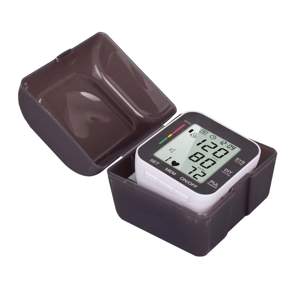 High-definition Digital Cuff Tonometer LCD Display Screen Wrist Blood Pressure Monitor Device Heart Pulse Rate Meter Tensiometer | Красота и