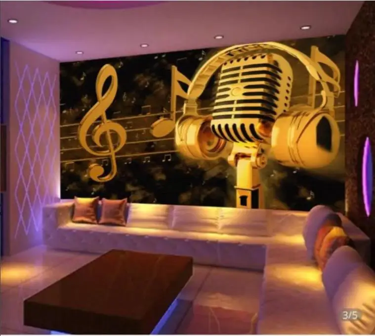 Пользовательские фото обои 3d настенные фрески современный KTV фон музыкальные