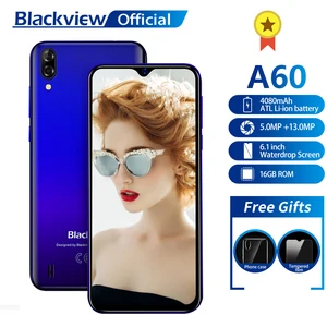 blackview a60 smartphone quad core processor 4080mah battery cellphone 16gb 6 1 inch 19 29 screen dual camera 3g mobile phone free global shipping