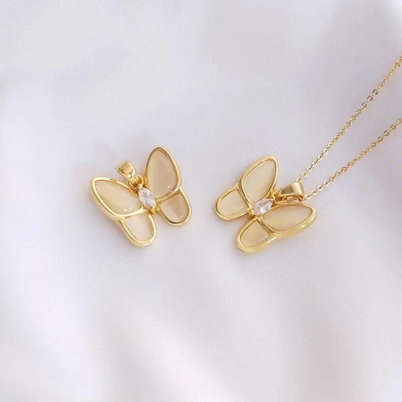 

Ожерелье с бабочкой и кулоном с цирконом, 2 шт., 16,6*16 мм, Позолоченные Подвески 14 к для изготовления ювелирных изделий, латунные аксессуары «с...