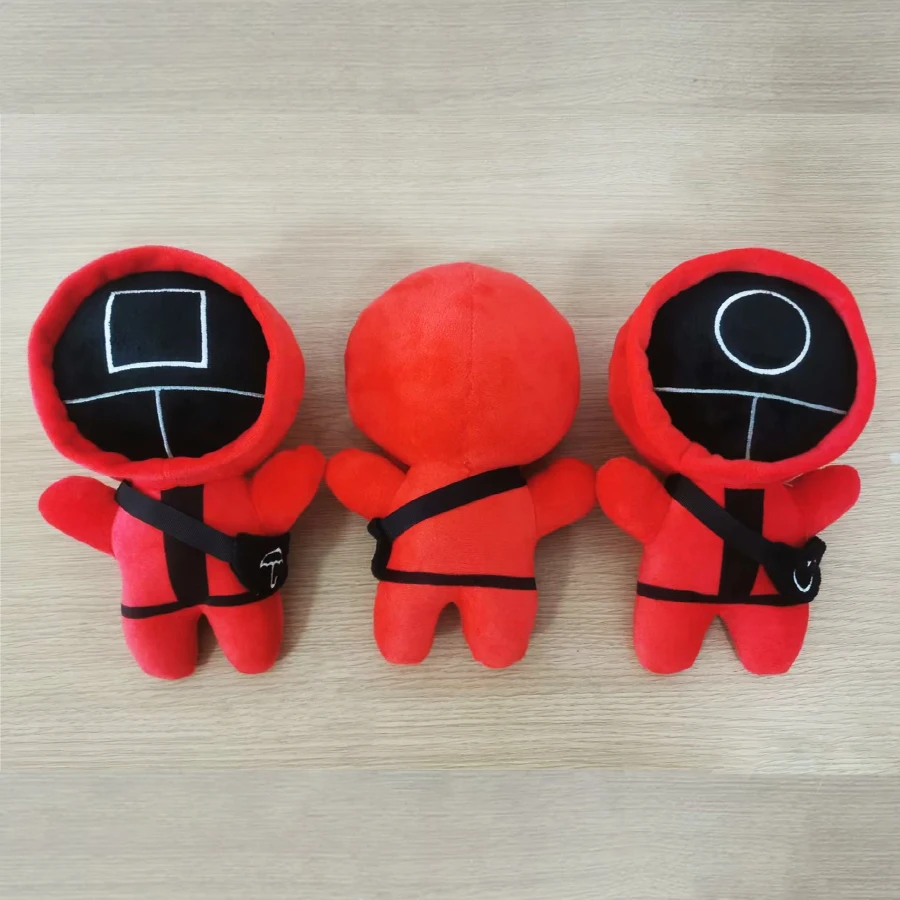 

Новая игра кальмар Мягкие плюшевые игрушки кавайная плюшевая игра кальмар с маской круглые глаза Мягкая кукла Хэллоуин Детские Рождествен...