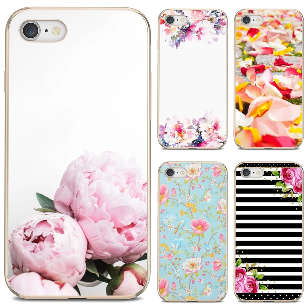 Soft Cases Covers flowers-stripes-preppy-floral-gold For Huawei P30 P40 P20 P7 P8 P9 P10 Lite Plus Pro 2015 2016 2017 Mini | Мобильные