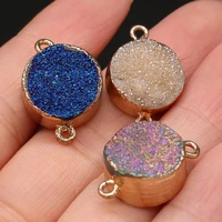 2021 new fashion natural semi precious stone crystal bud circular connectorfor diy necklace bracelet making jewelry 15x23mm gift