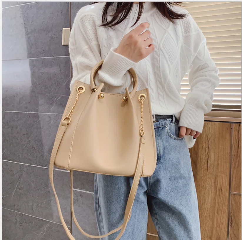 

Yogodlns Fashion Women's Handbags Large Capacity Top-handle PU Leather Bucket Crossbody Bag Casual Messenger Shoulder Bag Female