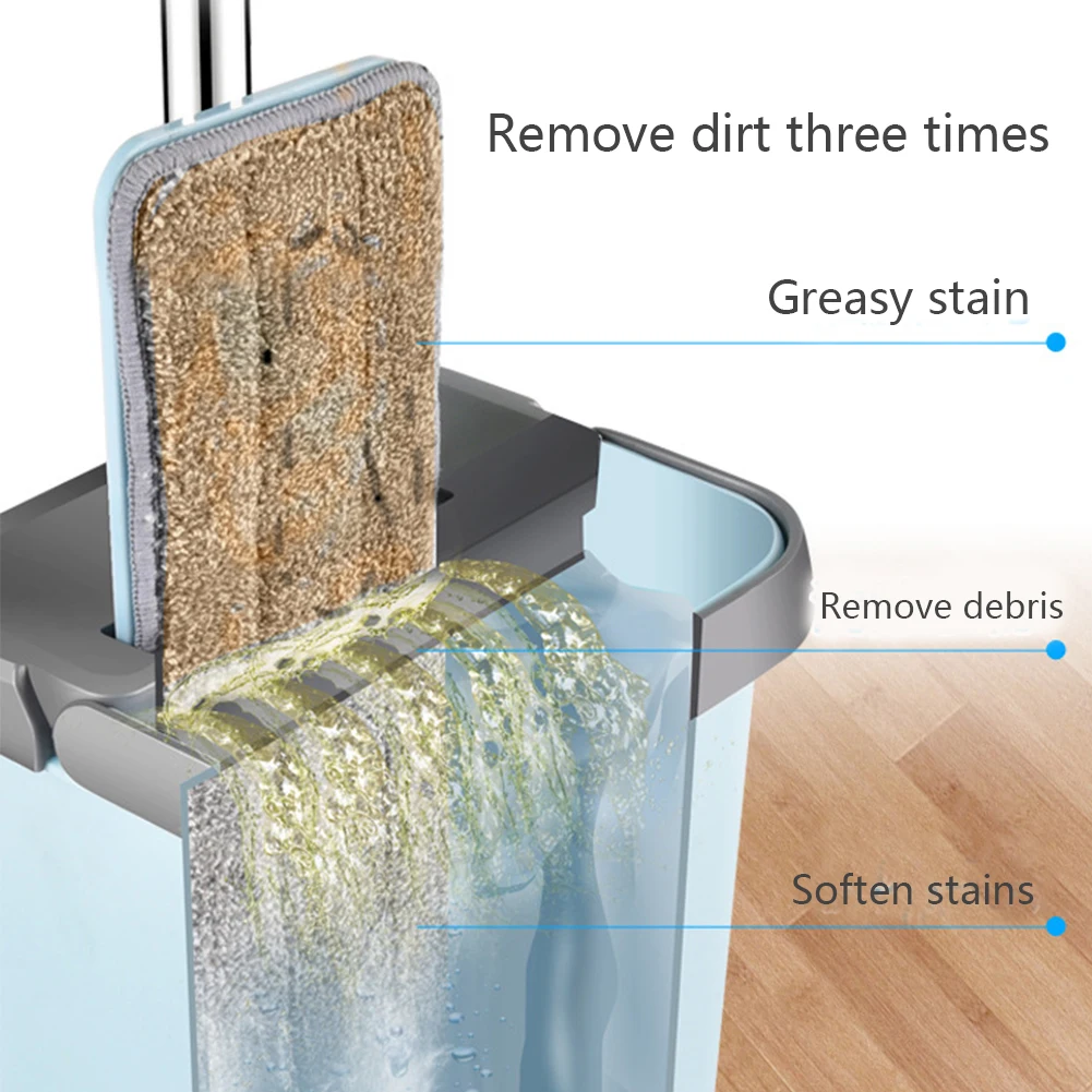 Новинка ведро для швабры с подушечками из микрофибры ручная стирка бесплатно