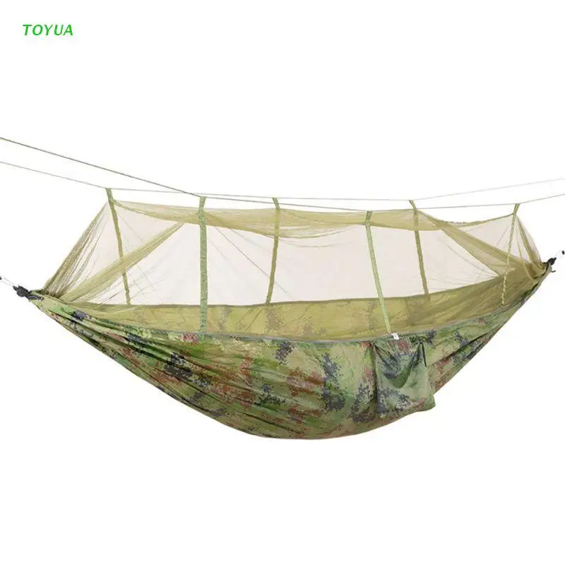 

Portable High Strength Parachute Camping Hammock Hanging Bed With Net 1XCC