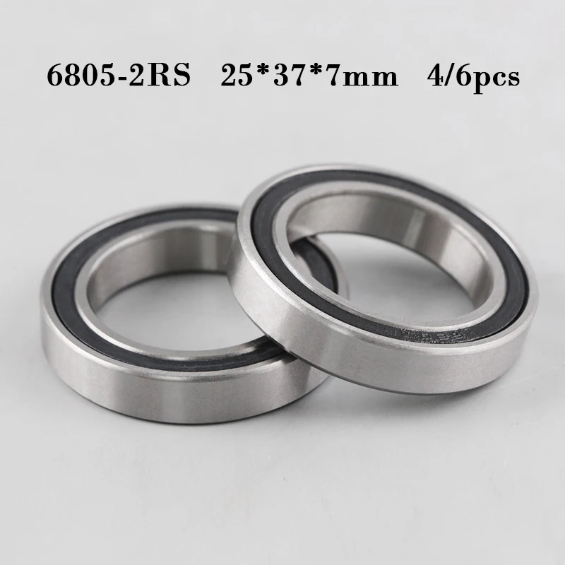 4/6 шт. 6805-2RS 6805RS 6805 rs 25x37x7 мм метрические тонкие шарикоподшипники с глубоким