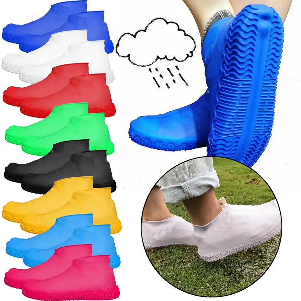 

A Pair Of Silicone Overshoes Reusable Waterproof Rainproof Men Shoes Raincoat Rain Boots Non-slip Washable 4L