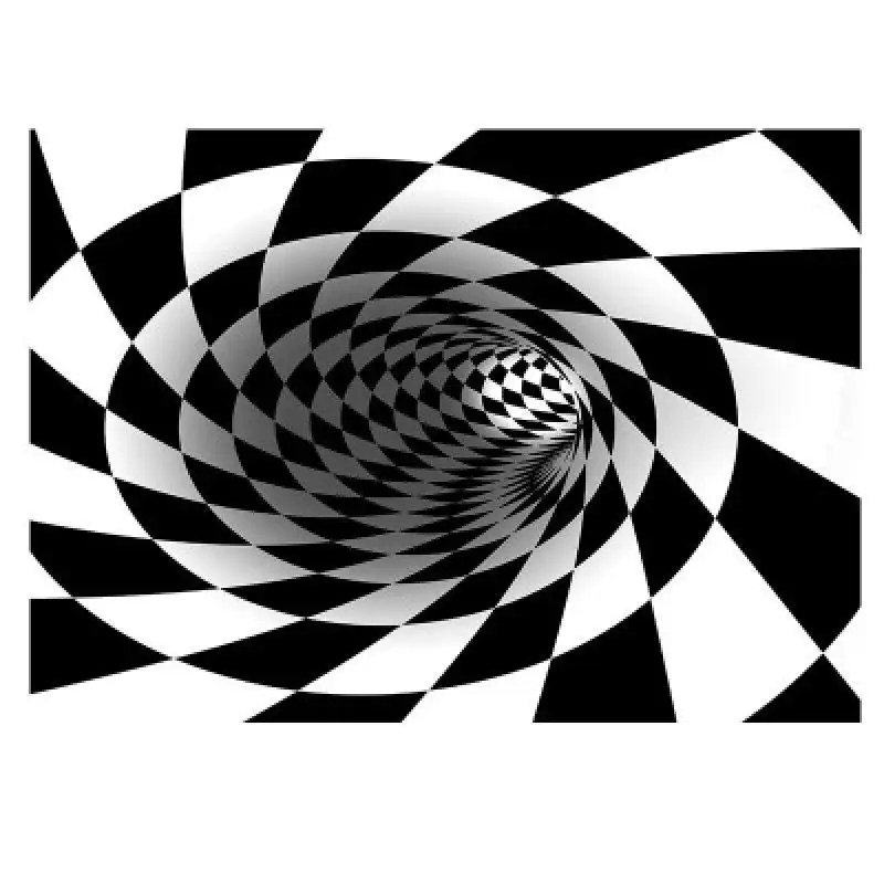 

3D Vortex Illusion Carpets for Home Decor Living Room Black&White Round Swirl Anti-Skid Large Area Rugs Bedroom Floor Mat