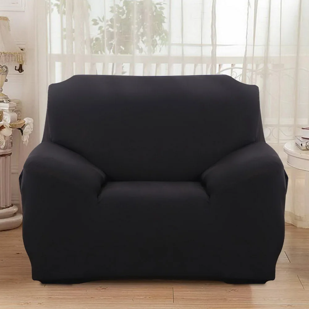 black Эластичный стрейч 1/2/3/4 местный диван крышка чехлов полиуретанового волокна для диванных чехлов для Гостиная чехол Чехол для дивана - Цвет: black