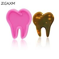 lm1029 shiny epoxy resin silicone mould tooth shape pendant earring keychain making silicone mold new