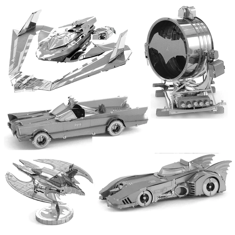 

3D Metal Puzzle Batmobile BAT-Signal Batwing model KITS Assemble Jigsaw Puzzle Gift Toys For Children