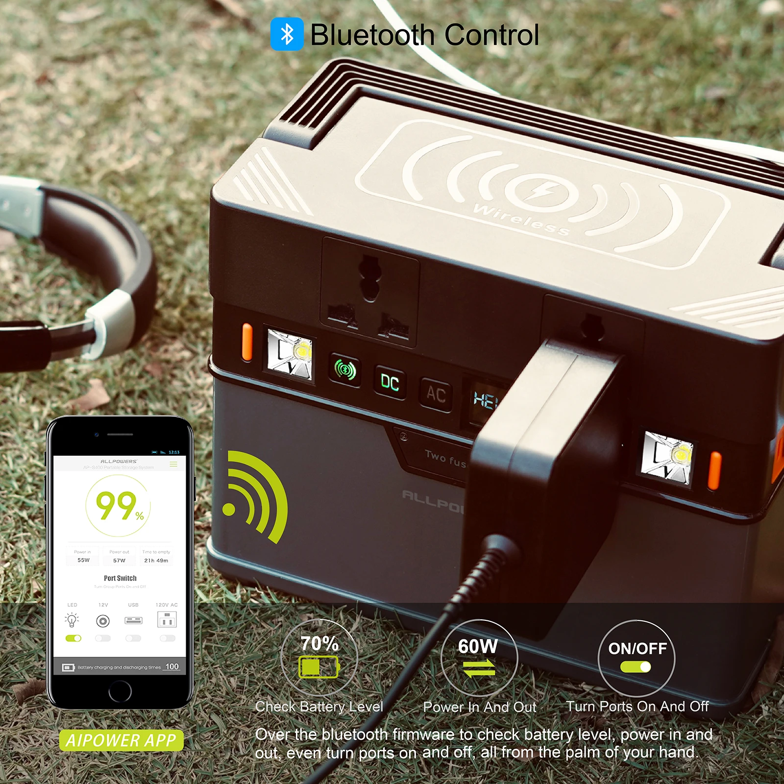 allpowers 110v 220v ac power station pure sine wave portable generator powering car refrigerator tv drone laptops free global shipping