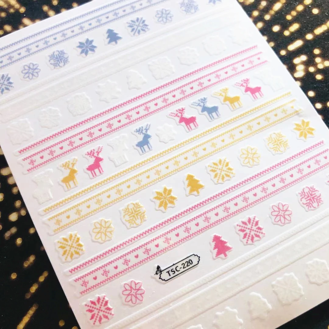 

TSC-220 Snow design cartoon girl colorful film designs 3d nail art sticker nail decal accessories