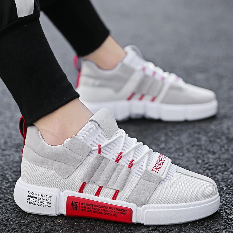 Мужская обувь весна 2019 новая белая спортивная холщовая на плоской подошве летняя