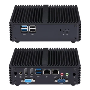 Мини-компьютер Qotom, Barebone j3160, J3710, микрокомпьютер, linux, Ubuntu, AES-NI, четырехъядерный, безвентиляторный, промышленный мини-компьютер Q150P