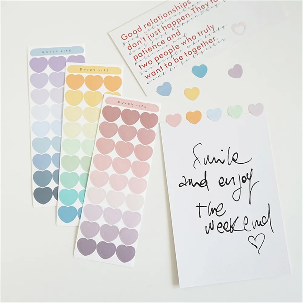 2 листа милый градиент Любовь Сердце стикер s Скрапбукинг Декоративные наклейки