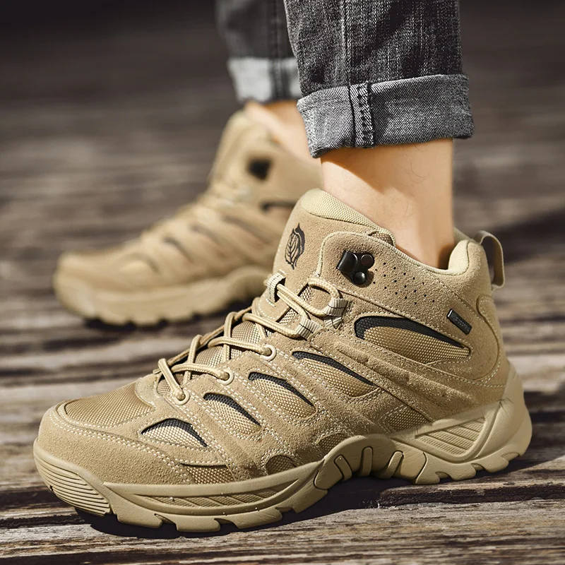 

2022 MenTactical Military Combat Boots Outdoor Hiking Boots Winter Shoes Light Non-slip Men Desert Boots Ankle Boots Zapatos
