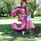 Воздушные шары из алюминиевой фольги в виде цифр, 2 шт., 32 дюйма, украшение для свадьбы, юбилея, дня рождения, детского Корона из розового золота