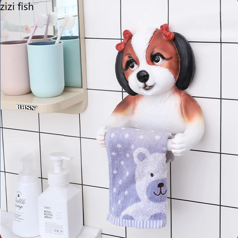 Пёс из мультфильма Бумага держатель для туалетной бумаги смолы стене висит