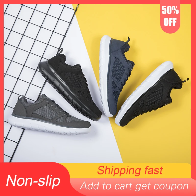 Новинка 2020 всесезонные сетчатые мужские кроссовки для бега легкая дышащая