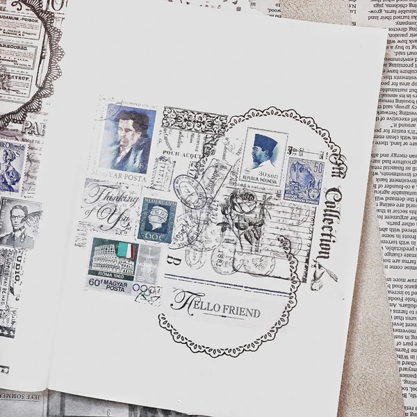 3Sheets/Bag Vintage Newspaper Black White Vellum Paper DIY Craft Scrapbooking Album Junk Journal Planner Decorative Stickers | Канцтовары