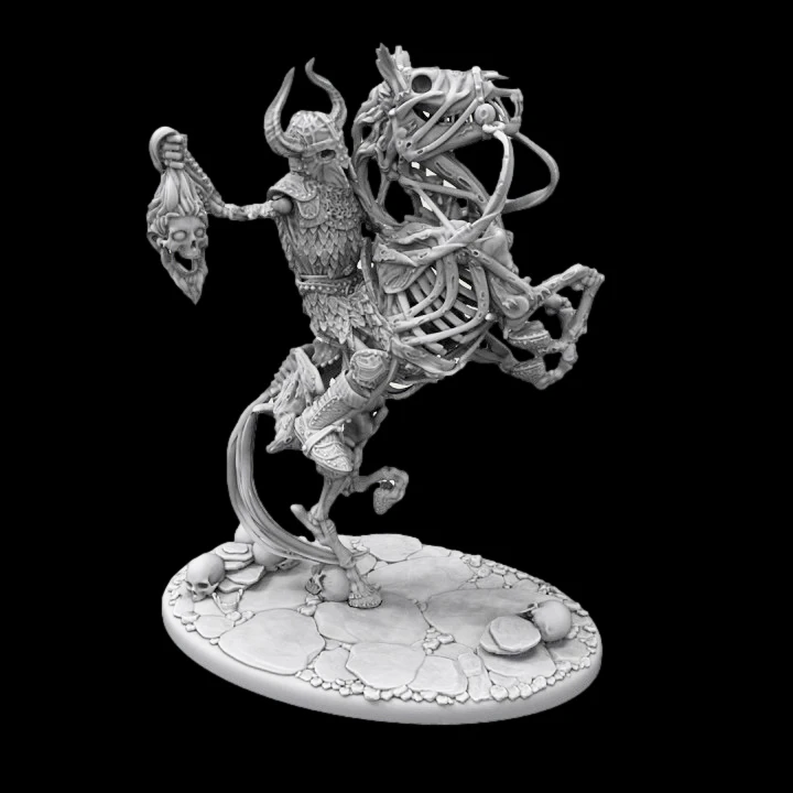 

75mm Resin Model Kits Skeleton Undead Rider Unpainted No Color RW-118
