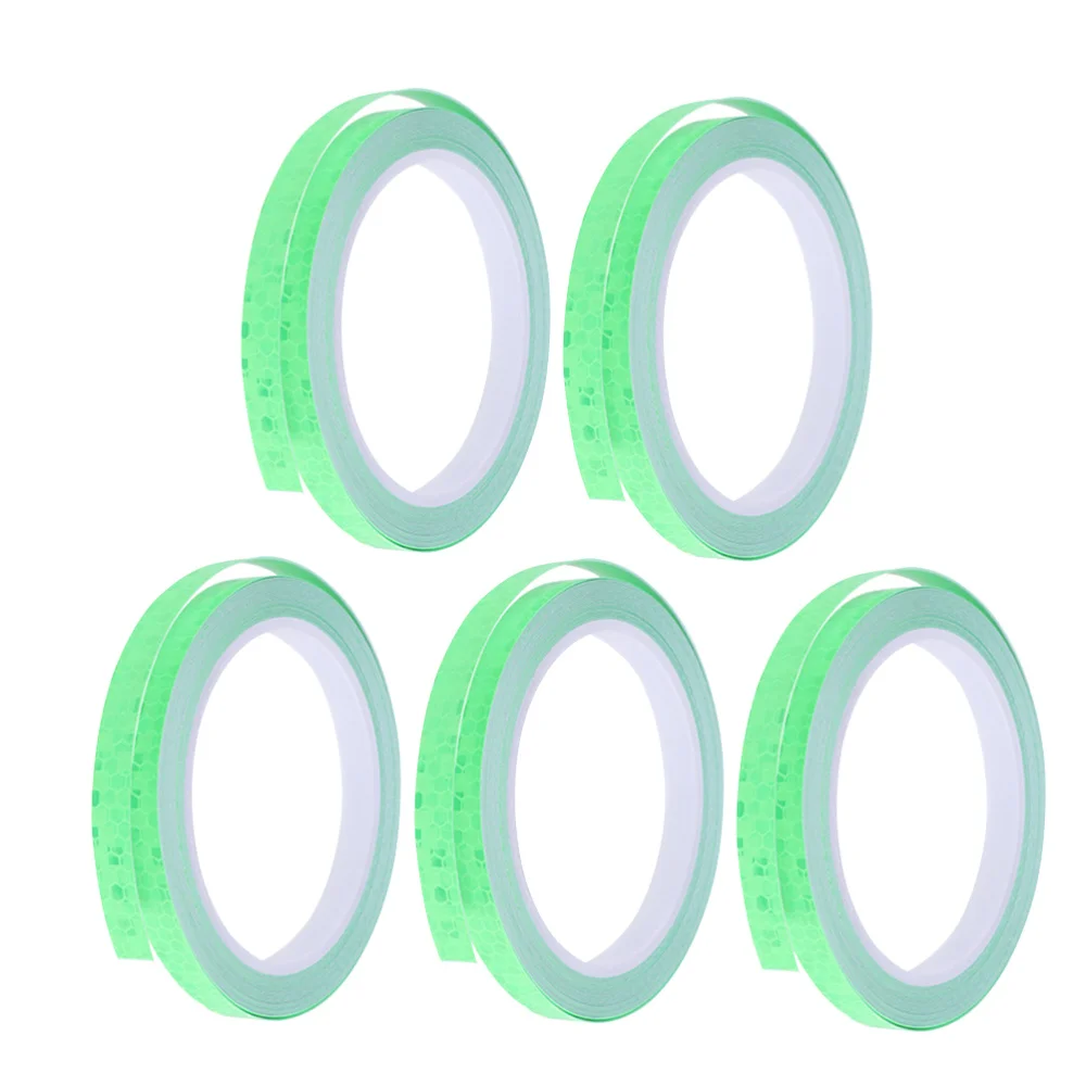

5pcs Wheel Reflective Stickers Safety Accessories Tape Rim Stickers Warning Strips for Cycling Wheel (Red)