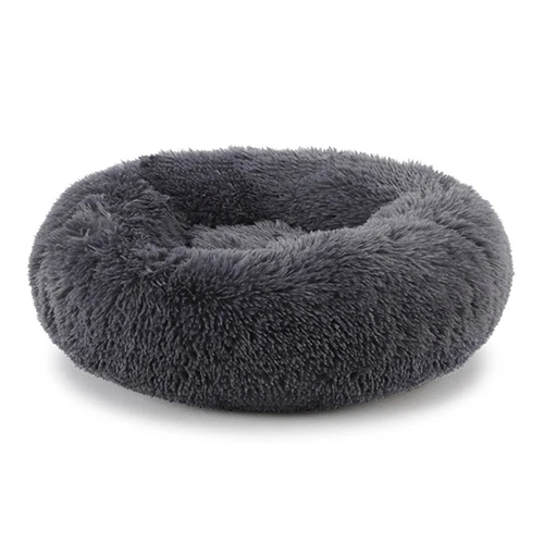Dark Gray Теплая круглая кровать для собаки 7 размеров круглая подушка для шезлонга для маленьких средних и больших собак и кошек зимняя собачья Конура коврик для щенка кровать для питомца - Цвет: Dark Gray