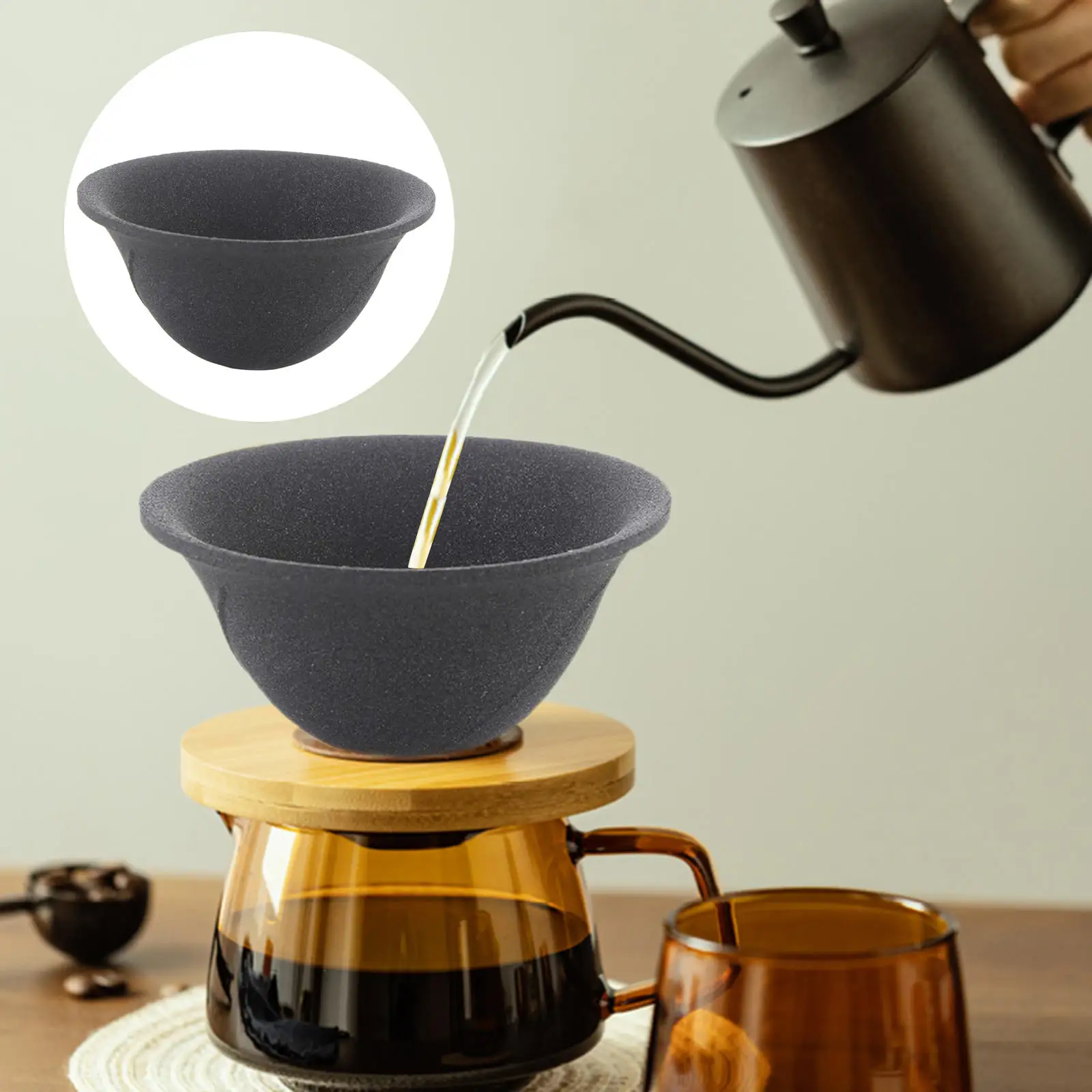 

Pour Over Coffee Filter, Brewing Easy Manual V-Shape Ceramic Dripper for Tea Coffee Lover