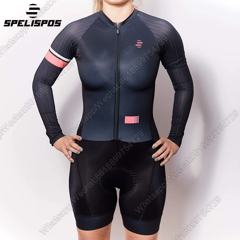 

Female Cycling Jersey Skinsuit Little Monkey long Sleeve One Piece Bike Jumpsuit MTB Racing Bicycle Bodysuit Pro Triathlon Suits