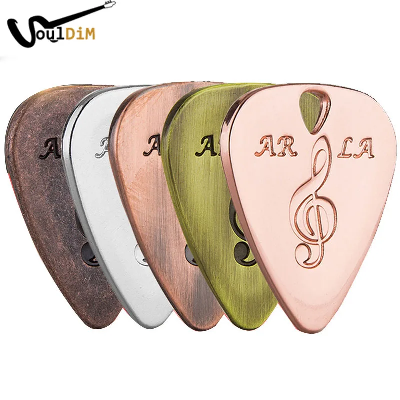 

30Pcs Zinc alloy 1.4MM Metal Guitar Picks Acoustic Guitar Pick with Hole for Necklace Mediator Guitarra Plectrum Wholesale