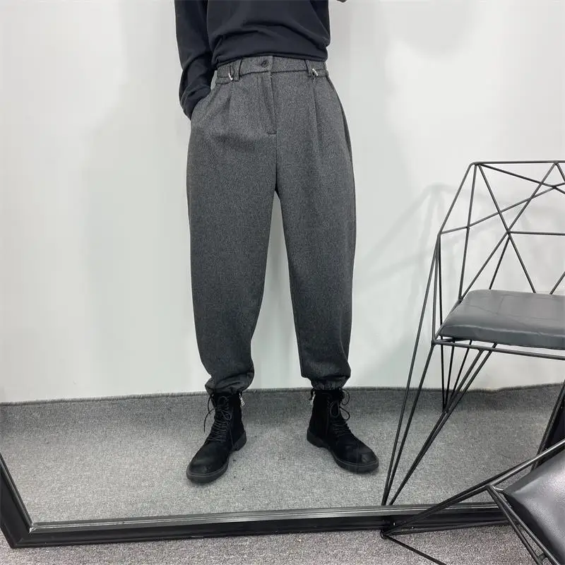 Men's Harun Pants Autumn And Winter New Thickened Korean Youth Sunshine Cargo Wind Fashion Leisure Large Pants