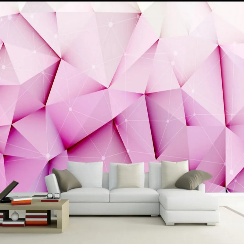 

Drop Shipping Wallpaper 3d Custom 3D Stereo Dream Purple Stereo Geometry Wallpaper Hotel Corridor Mural TV Backdrop Wallpaper
