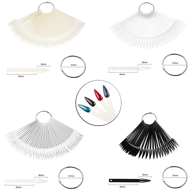 

50PCS Nail Practice Tips Nail Color Display Manicure Tool Fan-shaped Fake Nails New Salon Supply Manicure Tool Nail Decoration