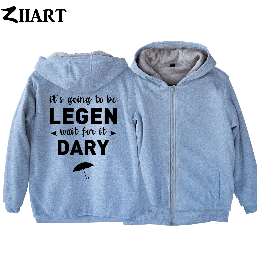 Man Boy Parkas Full Zip Coat HIMYM Umbrella It’s Going To Be Legen Wait For It Dary Plus Velvet Autumn Winter ZIIART