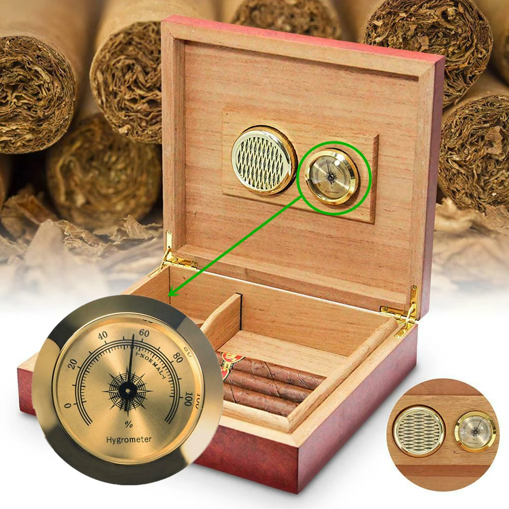 Сигары гигрометр Цифровой инструмент 50 мм 1 шт. специальный Homo термальный Золотой гумидор электронный