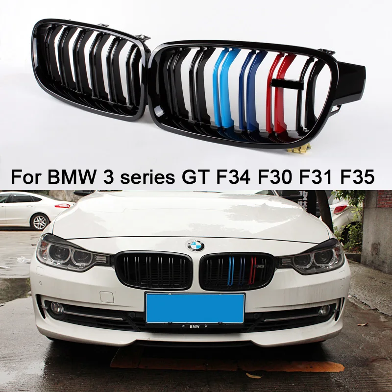Гриль для BMW 3 серии GT F34 F30 F31 F35 2012 + 320i 325i 328i 335i M3 Стильная черная сменная решетка