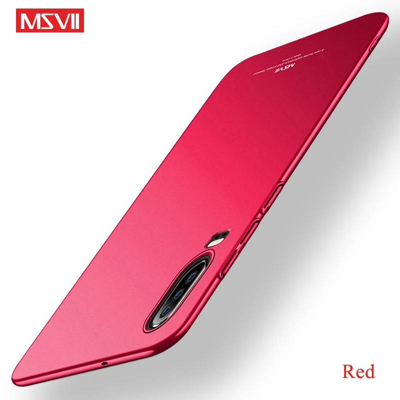 red P30 Pro Чехол MSVII тонкий матовый чехол для huawei P30 Lite чехол P 30 P20 Lite Жесткий PC чехол для huawei P20 Pro P 20 Lite чехол s - Цвет: red