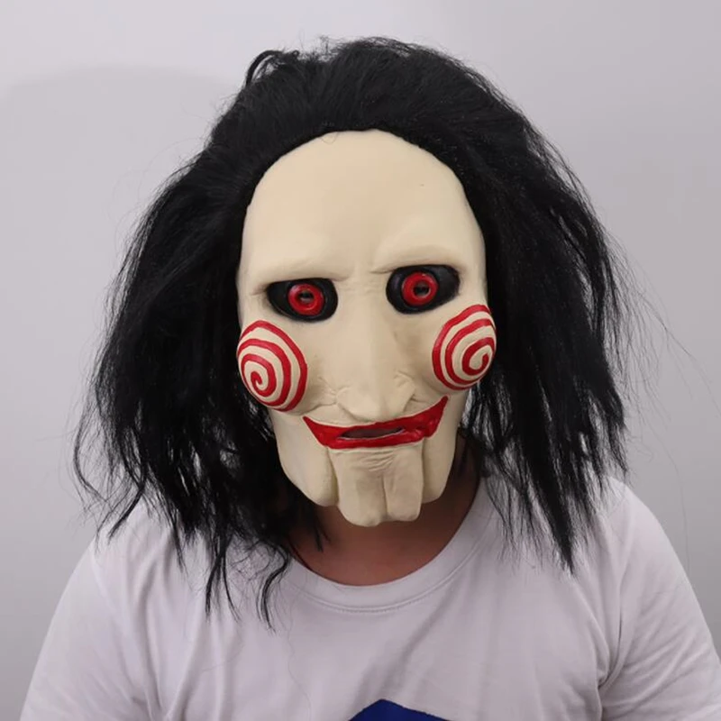

Movie Saw Jigsaw Killer Halloween Party Horrible Scary Mask Cosplay Costume Latex Masks Prop