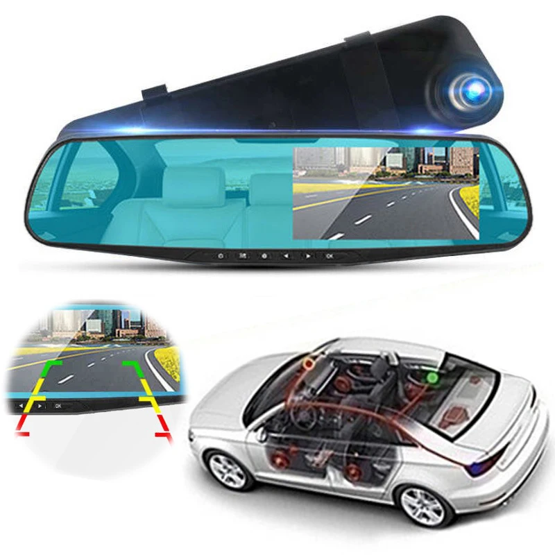 

4.3/2.8 Inch Dash Cam Car Dvrs Video Recorder 1080P Front and Rear HD Dual Camera Recording Mirror Car Recorder Stream Media