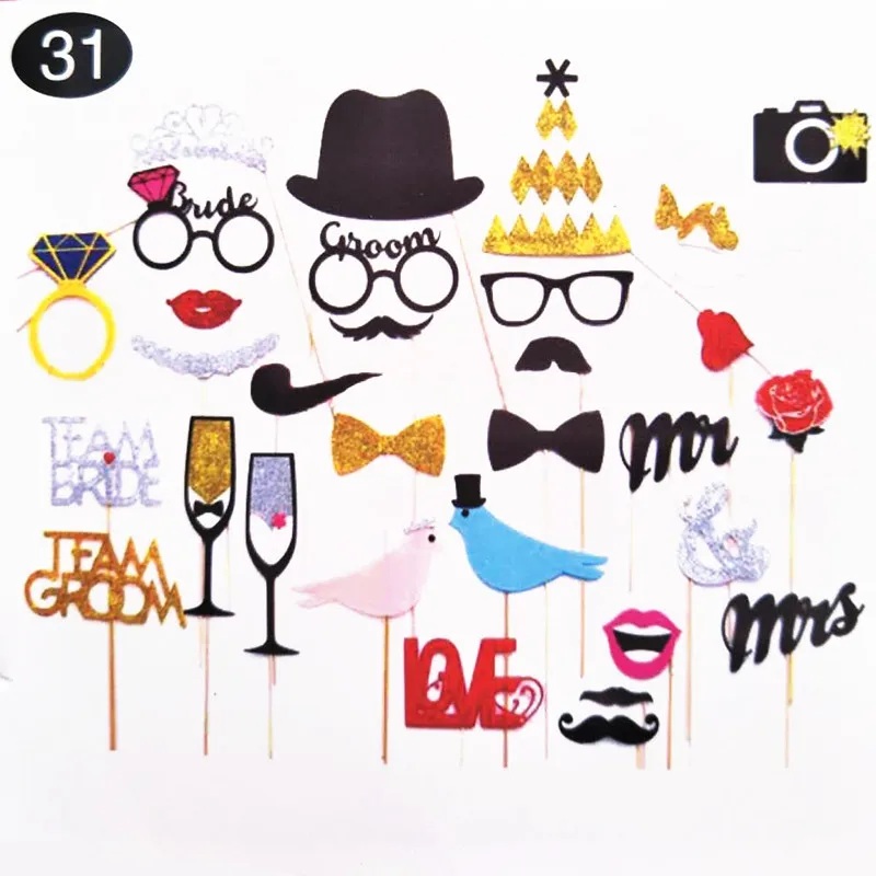 Новый Mr Mrs молодожены Фотофон фото реквизит Смешные очки Свадебные украшения ко